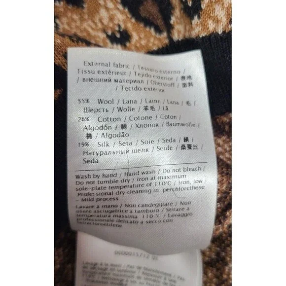 RED VALENTINO Leopard Print Long Sleeve Sweater Dress Women's M Wool Silk Blend - Picture 10 of 13